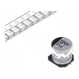 Condensator Electrolitic Low ESR SMD 1000uF 16VDC Ø10x10,2mm - Componentă Electronică de Înaltă Performanță | Electronic-mag.ro 