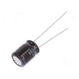Condensator Electrolitic Low ESR THT 680uF 10VDC Ø8x11,5mm pentru Circuite Electronice | Electronic-mag.ro | Componente Electron