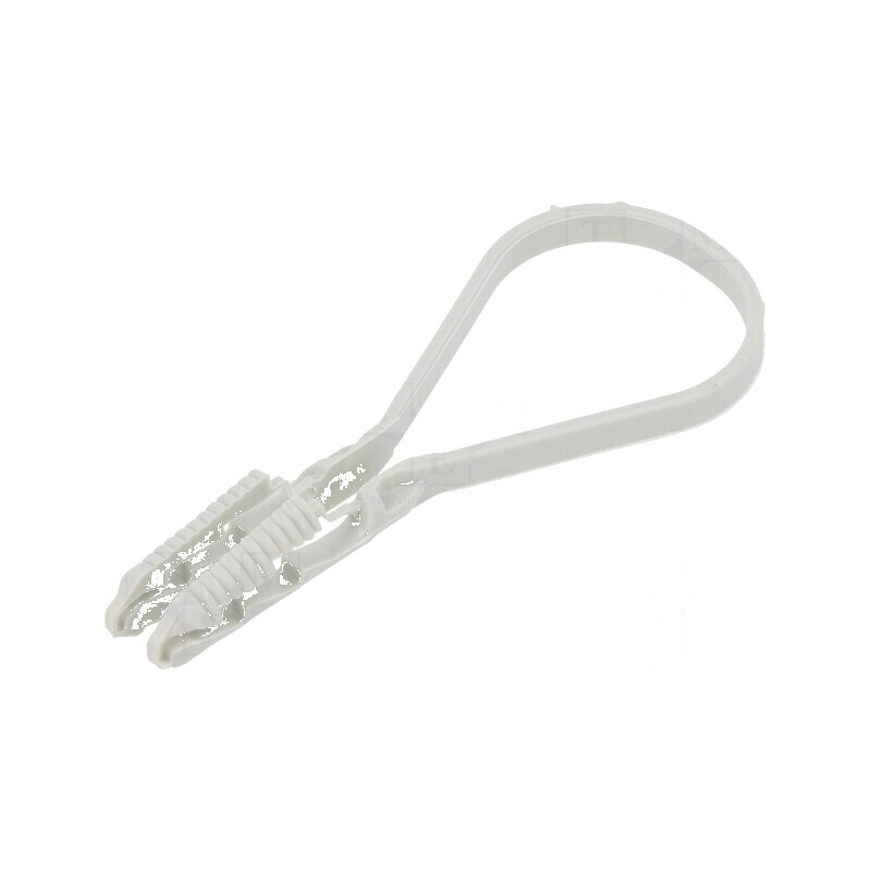 Clips tip curea Øbuclă 8-28mm, lățime 4mm, poliamidă gri deschis | Electronic-mag.ro | Componente Electronice