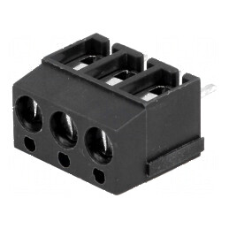 Regletă de conexiuni pentru PCB, unghi 90°, 5mm, 3 piste, 2,5mm² | Electronic-mag.ro | Componente Electronice