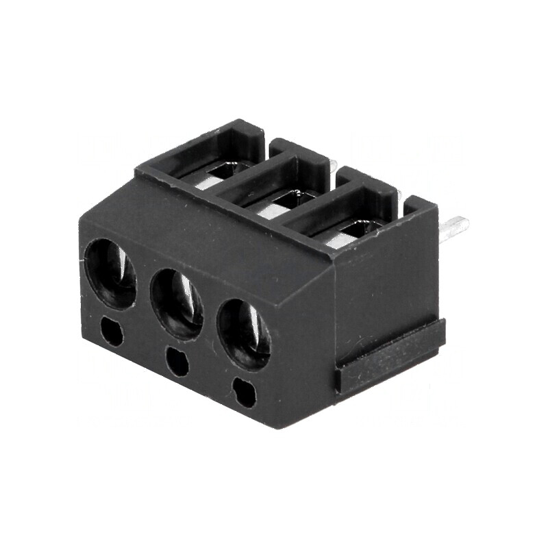 Regletă de conexiuni pentru PCB, unghi 90°, 5mm, 3 piste, 2,5mm² | Electronic-mag.ro | Componente Electronice