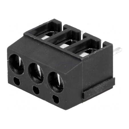 Regletă de conexiuni pentru PCB, unghi 90°, 5mm, 3 piste, 2,5mm² | Electronic-mag.ro | Componente Electronice