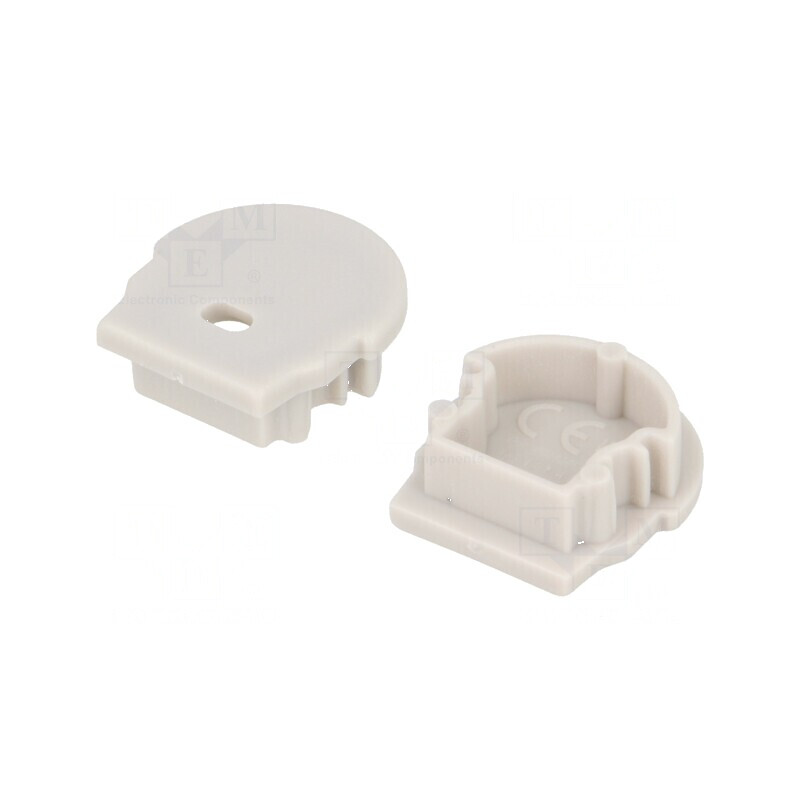 Obturator LED Profil Gri 2 Bucăți ABS cu Orificiu Rotunjit pentru Iluminat Elegant | Electronic-mag.ro | Componente Electronice
