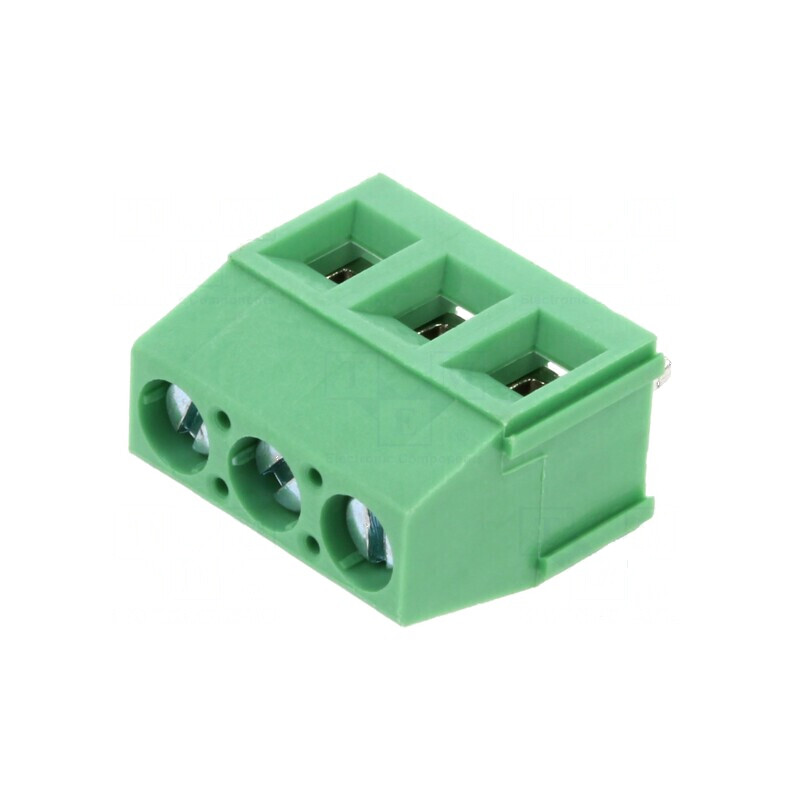 Regletă de conexiuni pentru PCB drept, 5mm, 3 piste - Componente electronice | Electronic-mag.ro | Componente Electronice