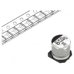 Condensator Electrolitic SMD 470uF 25VDC Ø10x10mm ±20% 5000h pentru Circuit Electronic | Electronic-mag.ro | Componente Electron