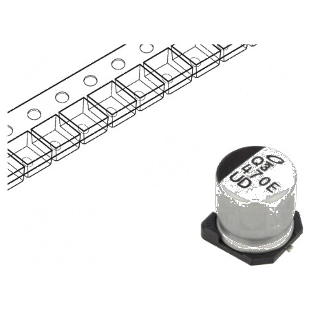Condensator Electrolitic SMD 470uF 25VDC Ø10x10mm ±20% 5000h pentru Circuit Electronic | Electronic-mag.ro | Componente Electron