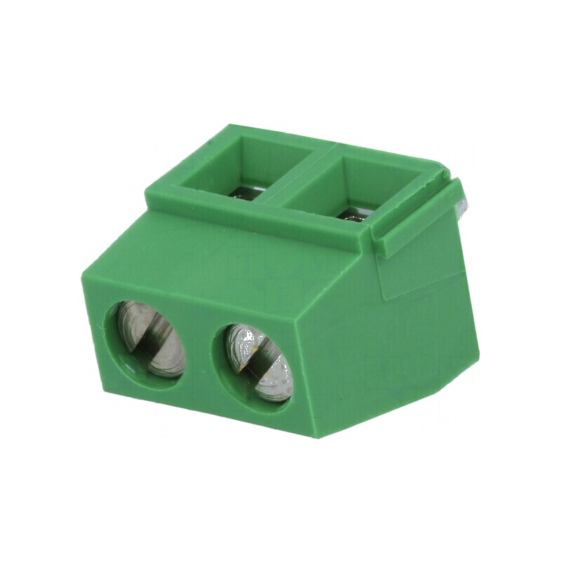 Regletă de conexiuni pentru PCB în unghi de 90°, 5mm, 2 piste, 13,5A | Electronic-mag.ro | Componente Electronice