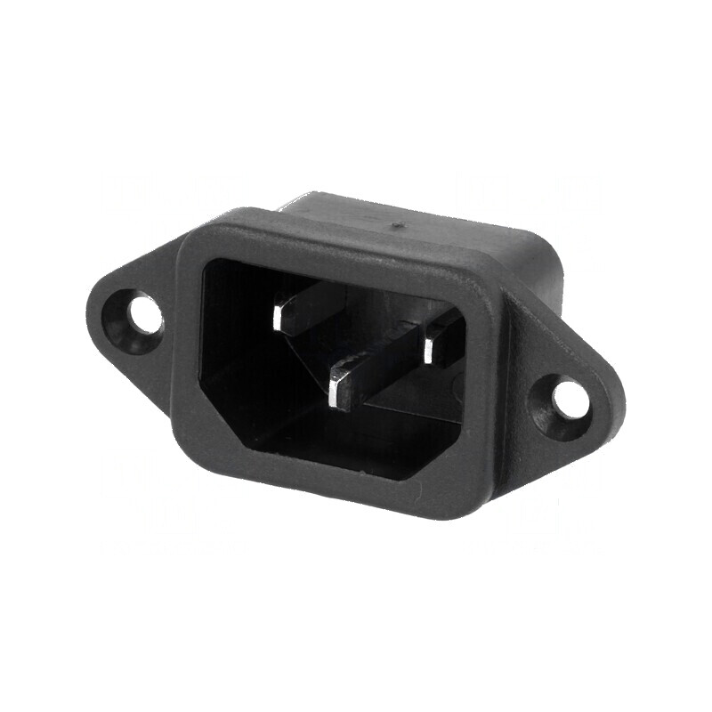 Conector Alimentare AC Soclu Tată 10A 250VAC IEC 60320 40mm - Componente Electrice de Înalte Performanțe | Electronic-mag.ro | C