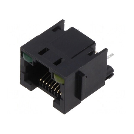 Conector RJ45 Soclu PIN 8 cu Diodă LED 8p8c THT - Componentă Electronică de Înaltă Calitate | Electronic-mag.ro | Componente Ele