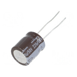 Condensator Electrolitic Low ESR THT 220uF 50VDC Ø12,5mm x 15mm - Componentă Electronică de Înaltă Performanță | Electronic-mag.