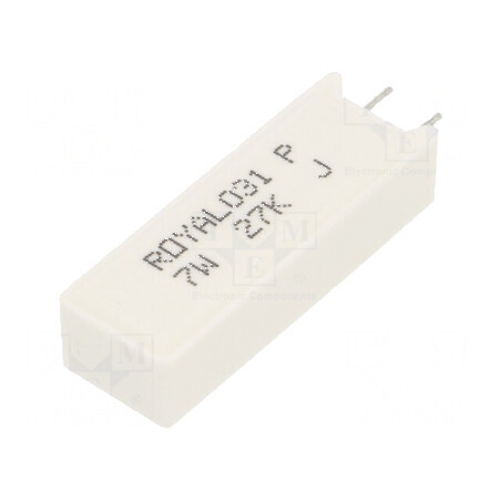 Rezistor bobinat cu ciment THT 27kΩ 7W ±5% 38x12,5x9mm - Componentă electronică de înaltă calitate | Electronic-mag.ro | Compone