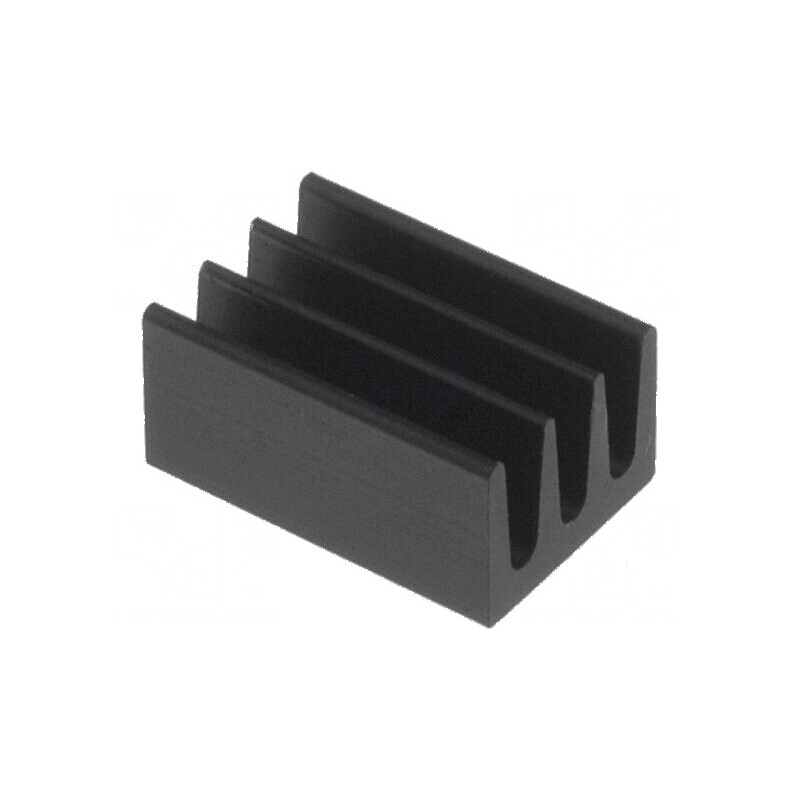 Radiator extrudat negru 10mm L, 6,3mm W, 4,8mm H, 75K/W - Eficiență termică optimă | Electronic-mag.ro | Componente Electronice