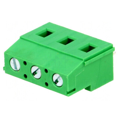 Regletă de conexiuni pentru PCB în unghi de 90° - 3 Piste, 7.5mm, 16A | Electronic-mag.ro | Componente Electronice