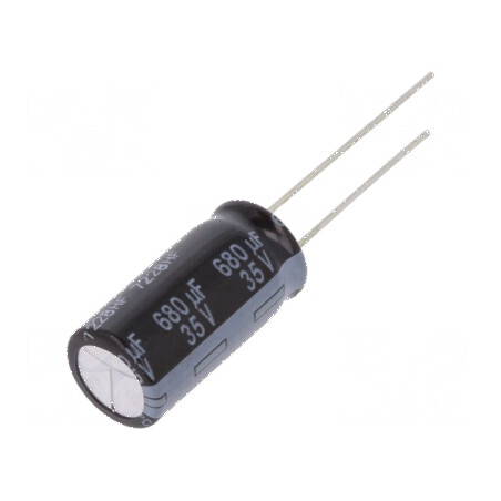 Condensator Electrolitic Low ESR THT 680uF 35VDC Ø10x20mm pentru Aplicații Electronice | Electronic-mag.ro | Componente Electron