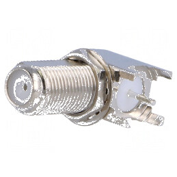 Conector F Soclu Mamă în Unghi de 90° THT pentru Montare pe Panou - Componente Electronice | Electronic-mag.ro | Componente Elec