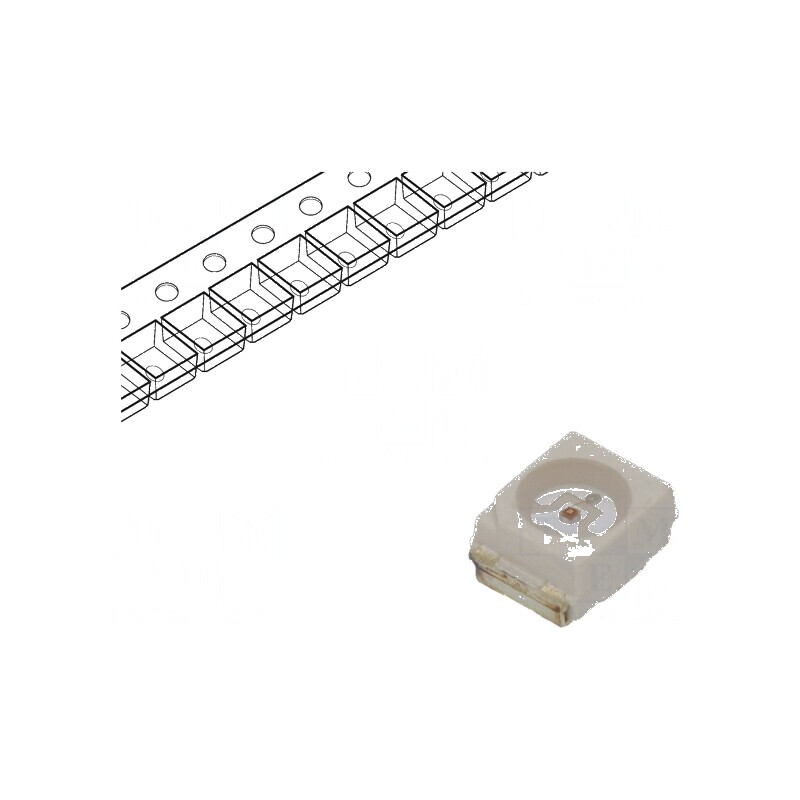 LED SMD 3528 Verde 10-25mcd, Dimensiune 3,5x2,8x1,9mm, Unghi de Dispersie 120°, 20mA, λd: 568nm | Electronic-mag.ro | Componente