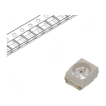 LED SMD 3528 Verde 10-25mcd, Dimensiune 3,5x2,8x1,9mm, Unghi de Dispersie 120°, 20mA, λd: 568nm | Electronic-mag.ro | Componente