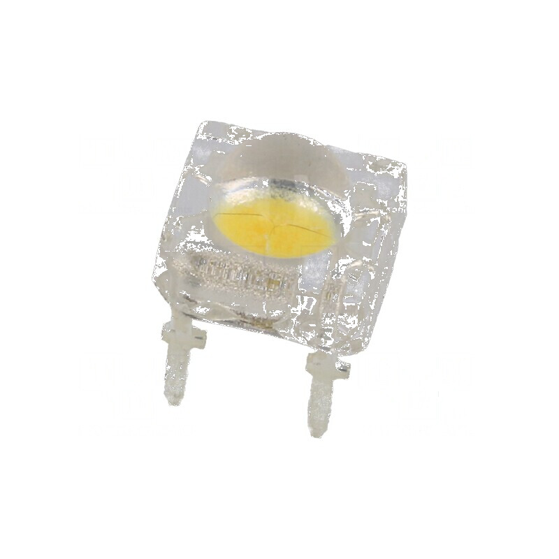 LED Super Flux Oval 7,62x7,62mm Alb Cald - Intensitate 8400÷10000mcd, Unghi de Dispersie 80° | Electronic-mag.ro | Componente El