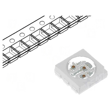 LED SMD 5060 PLCC6 Roșie 2180-3000mcd 5x5x1,5mm 120° 60mA - Lumină de Înaltă Performanță | Electronic-mag.ro | Componente Electr