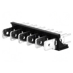 Terminal conector spadă 6,3mm THT 250V drept, Raster 7,62mm - Componentă electrică profesională | Electronic-mag.ro | Componente