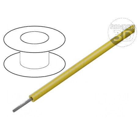Cablu litat 26AWG PVC galben 600V, lungime 30m (100ft) | Electronic-mag.ro | Componente Electronice