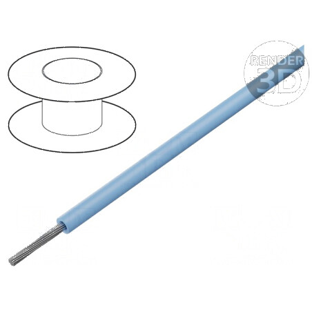 Cablu litat 26AWG PVC albastru deschis 600V, 30m (100ft) - Cablu electric industrial de înaltă calitate | Electronic-mag.ro | Co