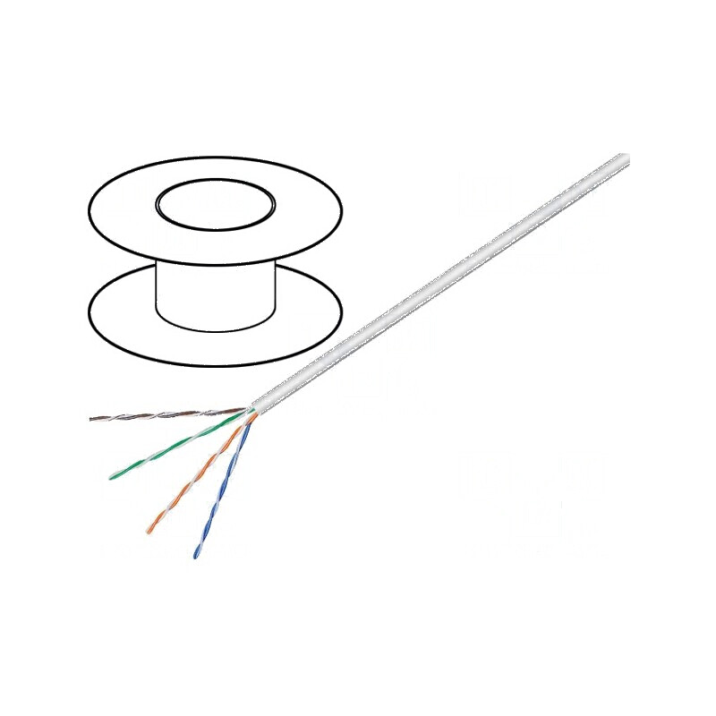 Cablu U/UTP 4x2x23AWG 6 litat CCA PVC gri 100m Ø 5,8mm - Cabluri de rețea de înaltă performanță | Electronic-mag.ro | Componente