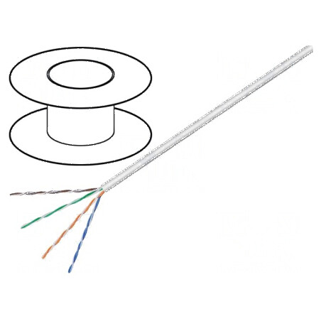 Cablu U/UTP 4x2x23AWG 6 litat CCA PVC gri 100m Ø 5,8mm - Cabluri de rețea de înaltă performanță | Electronic-mag.ro | Componente