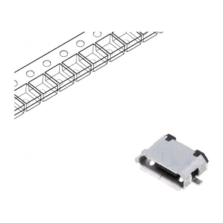 Conector USB B Micro Soclu SMT PIN 5 Orizontale USB 2.0 1.8A - Componentă Electonica de Înaltă Calitate | Electronic-mag.ro | Co