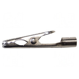 Bornă crocodil 5A cu prindere maximă de 4,8mm, nichelată - Conector electric profesional | Electronic-mag.ro | Componente Electr
