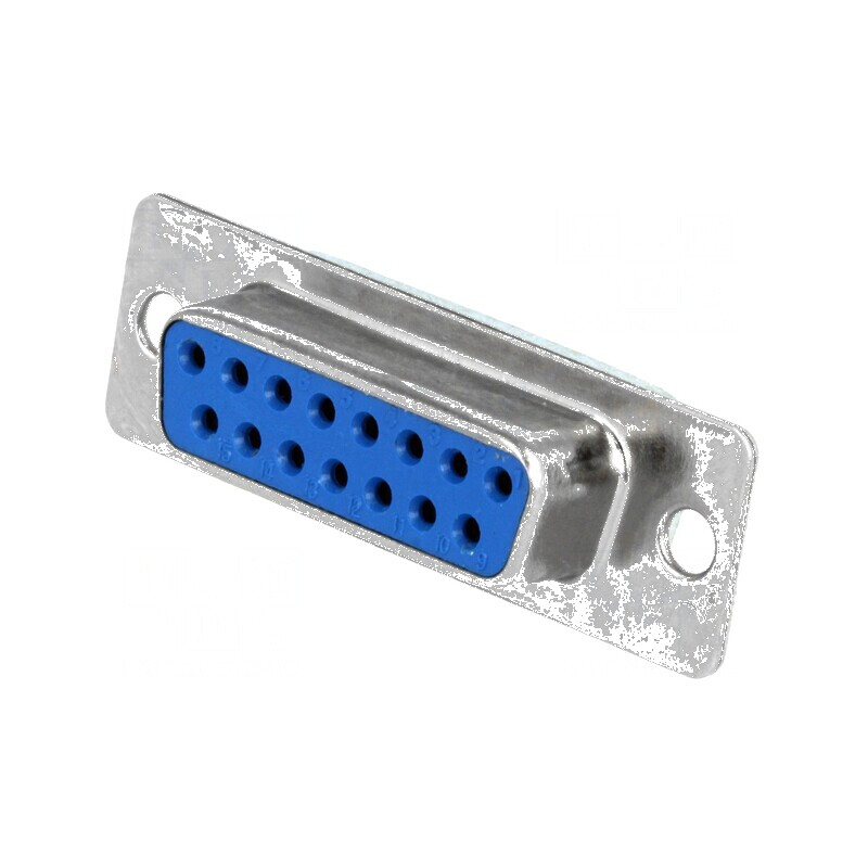 Conector D-Sub 15 PIN soclu mamă drept THT 5A 15mΩ cu placare aurită | Electronic-mag.ro | Componente Electronice