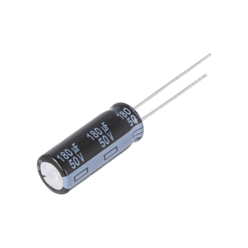 Condensator Electrolitic Low ESR THT 180μF 50VDC Ø8x20mm - Componentă Electronică de Înaltă Performanță | Electronic-mag.ro | Co