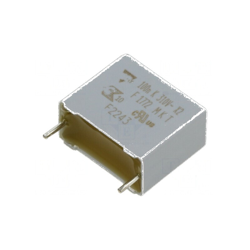Condensator Poliester 100nF 310VAC 630VDC 15mm ±10% THT pentru Circuit Electronic | Electronic-mag.ro | Componente Electronice