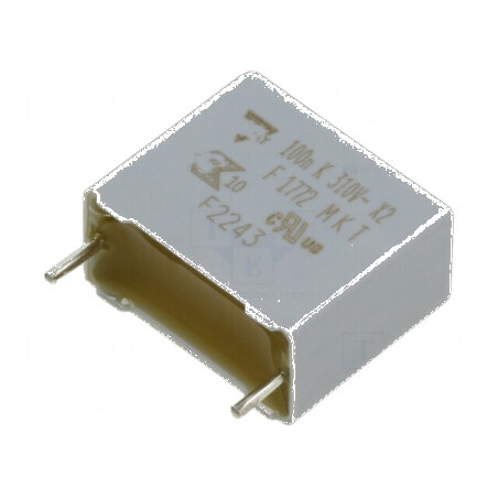 Condensator Poliester 100nF 310VAC 630VDC 15mm ±10% THT pentru Circuit Electronic | Electronic-mag.ro | Componente Electronice