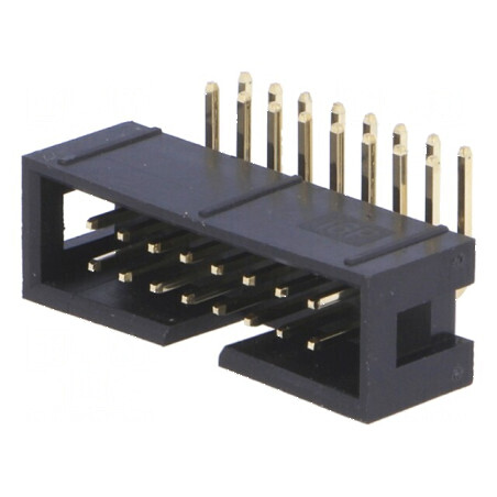 Conector IDC Soclu Tată 16 PIN Unghi 90° THT Aurit 2,54mm - Componentă Electronică Profesională | Electronic-mag.ro | Componente