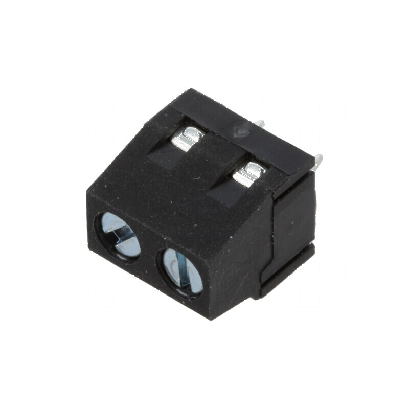 Regletă de Conexiuni pentru PCB în Unghi 5mm - 2 Piste pentru Plăci de Circuit Imprimat | Electronic-mag.ro | Componente Electro