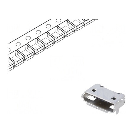 Conector USB AB Micro, Soclu SMT PIN 5 Orizontale, USB 2.0 | Electronic-mag.ro | Componente Electronice