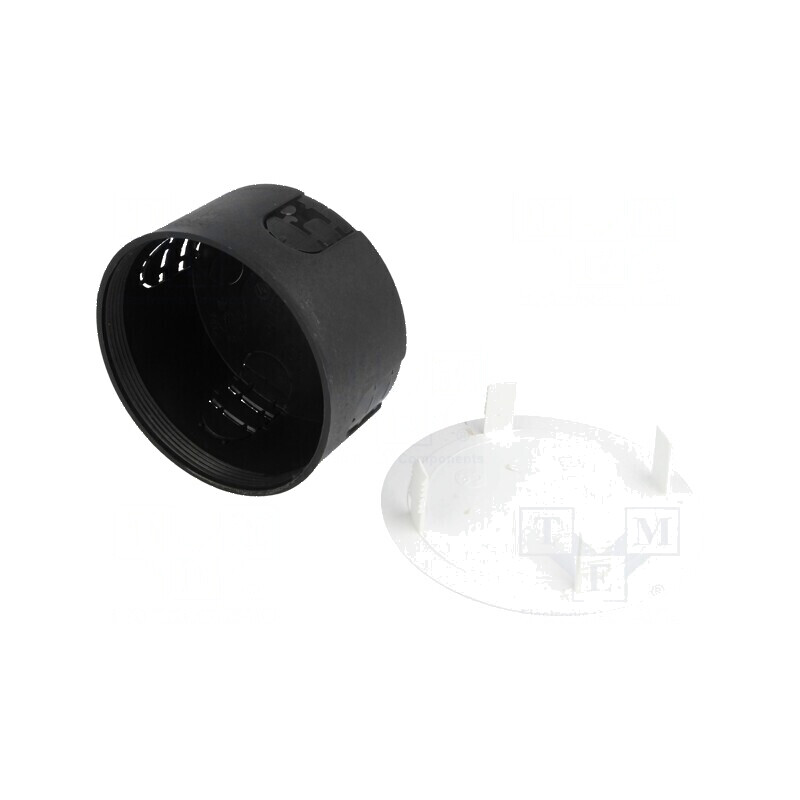 Carcasă doză electrică 80mm Ø, 44mm Z, IP30, neagră pentru montaj în perete | Electronic-mag.ro | Componente Electronice Carcasă doză electrică 80mm Ø, 44mm Z, IP30, neagră pentru montaj în perete | Electronic-mag.ro | Componente Electronice