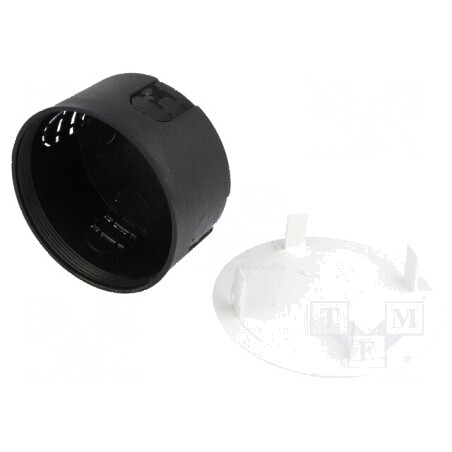 Carcasă doză electrică 80mm Ø, 44mm Z, IP30, neagră pentru montaj în perete | Electronic-mag.ro | Componente Electronice