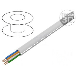 Cablu YTKSY 3x2x0,5mm pentru telecomunicaţii cu sârmă din cupru și izolație din PVC alb | Electronic-mag.ro | Componente Electro