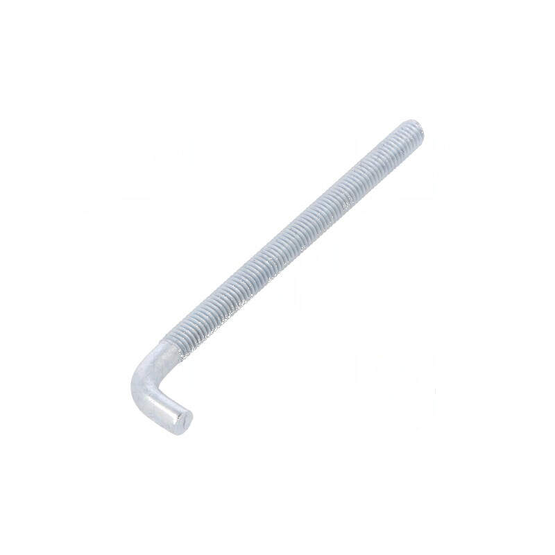 Cârlig drept din oțel zincat cu filet de 74 mm și lungime totală de 90 mm | Electronic-mag.ro | Componente Electronice