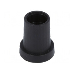 Buton rotativ conică termoplast, diametru ax 6mm, dimensiuni 14x18mm, culoare neagră | Electronic-mag.ro | Componente Electronic