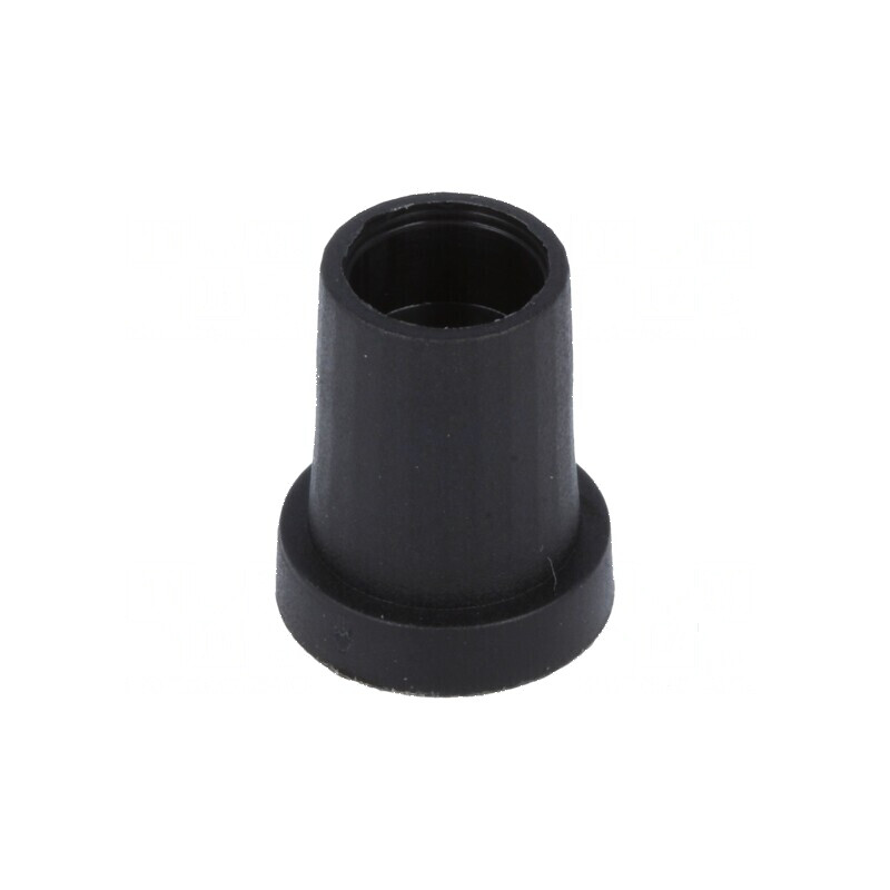 Buton rotativ conică termoplast, diametru ax 6mm, dimensiuni 14x18mm, culoare neagră | Electronic-mag.ro | Componente Electronic