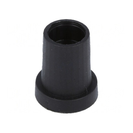 Buton rotativ conică termoplast, diametru ax 6mm, dimensiuni 14x18mm, culoare neagră | Electronic-mag.ro | Componente Electronic