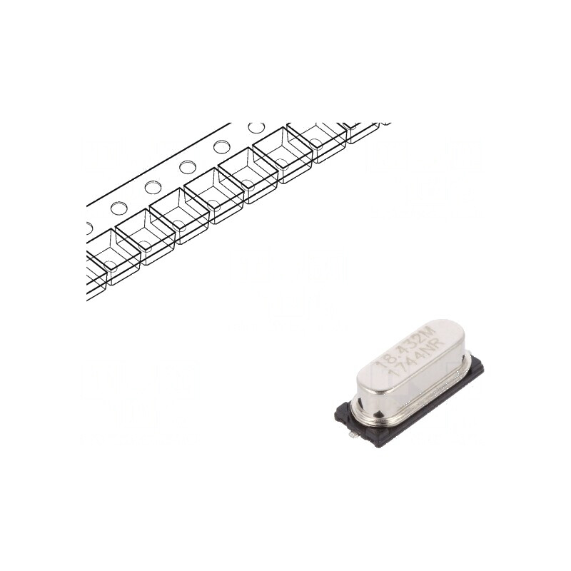 Rezonator cu cuarț 18,432MHz ±20ppm 16pF SMD HC49SM pentru aplicații electronice | Electronic-mag.ro | Componente Electronice