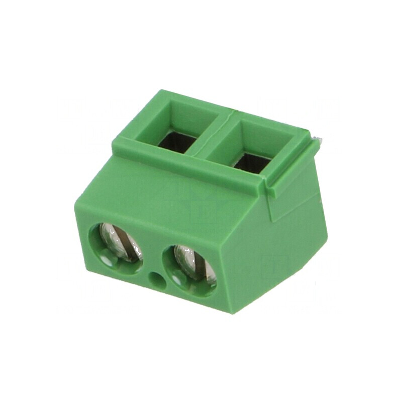 Regletă de conexiuni pentru PCB unghi 90° 5,08mm, 2 piste, 300V | Electronic-mag.ro | Componente Electronice
