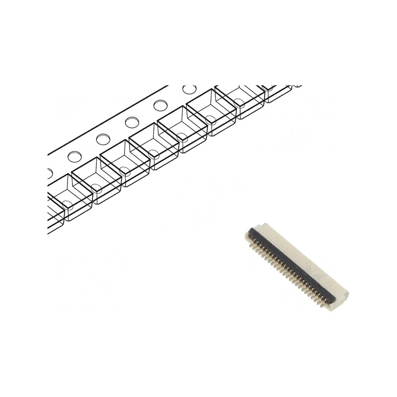 Conector FFC/FPC Orizontal PIN 24 ZIF SMT 30V 0.4A - Temperaturi: -25 la 85°C | Electronic-mag.ro | Componente Electronice