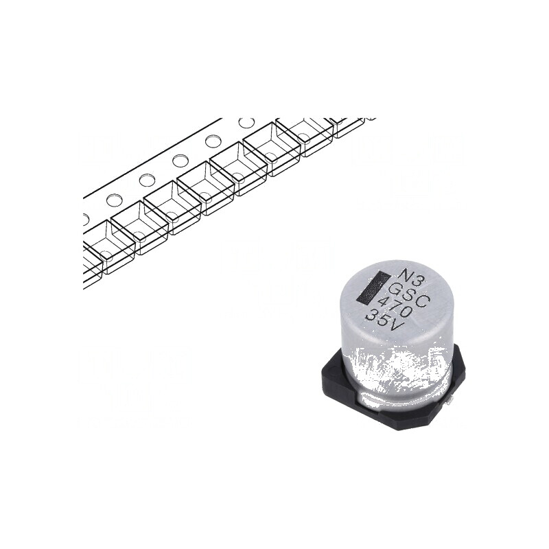 Condensator Electrolitic SMD 470µF 35VDC ±20% - Interval Temperatura -55 până la 105°C | Electronic-mag.ro | Componente Electron