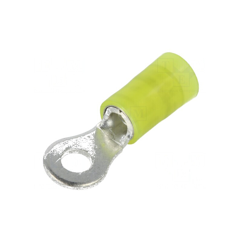 Vârf inelar 4mm pentru cablu izolat, compatibil cu 4÷6mm², crimpat și cositorit | Electronic-mag.ro | Componente Electronice