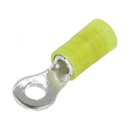 Vârf inelar 4mm pentru cablu izolat, compatibil cu 4÷6mm², crimpat și cositorit | Electronic-mag.ro | Componente Electronice